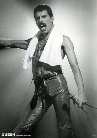 Plakát, Obraz - Queen (Freddie Mercury) - Live On Stage, 59.4 × 84 cm