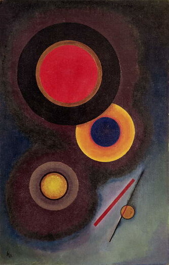Obrazová reprodukce Composition with Circles and Lines (1926), Wassily Kandinsky, 24.6 × 40 cm