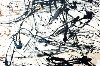 Plakát, Obraz - Pollock Inspired Grey Splash, 91.5 × 61 cm