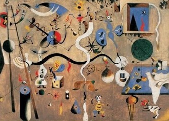 Umělecký tisk Harlekýn a karneval, 1924-25, Joan Miró, 80 × 60 cm