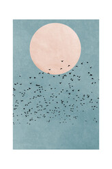 Plakát, Obraz - Kubistika - Fly away, 40 × 60 cm