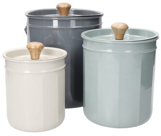 Plechový kompostér a kuchyňské dózy