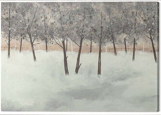 Obraz na plátně Stuart Roy - Silver Trees on White, 2 - 60×80 cm