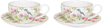 Porcelánové šálky a podšálky Spring Time
