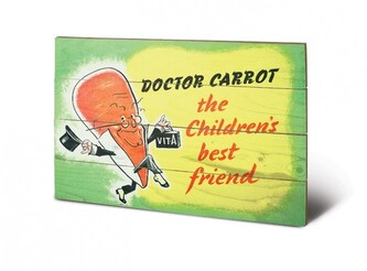 Dřevěný obraz IWM - doctor carrot, 59 × 40 cm