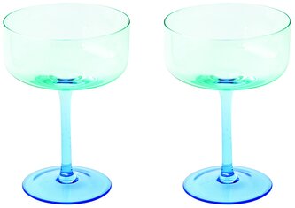 Sada dvou skleniček Rainbow na sekt Blue