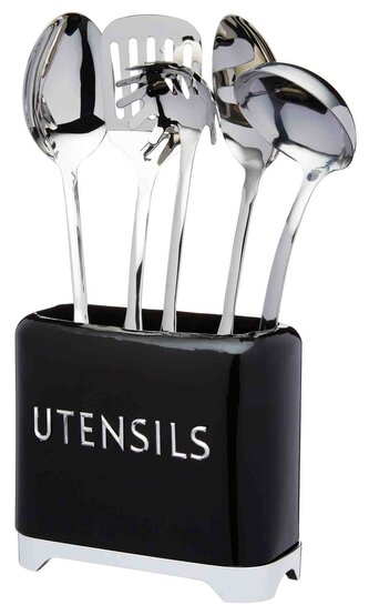 Plechová dóza na kuchyňské náčiní Lovello černá