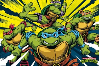 Plakát, Obraz - Teenage Mutant Ninja Turtles - Turtles in Action, 91.5 × 61 cm
