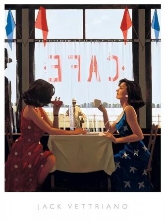 Umělecký tisk Jack Vettriano - Cafe Days, 40 × 50 cm