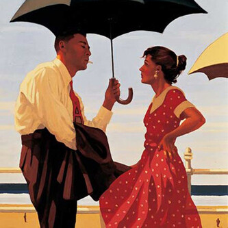 Umělecký tisk Jack Vettriano - Bad Boy, Good Girl, 40 × 40 cm