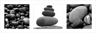 Umělecký tisk Stones Triptych, 95 × 33 cm