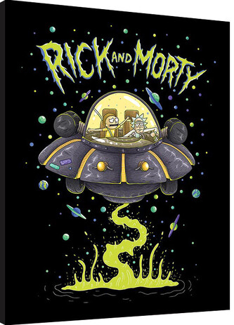 Obraz na zeď - Rick and Morty - UFO, 34.3 × 44.5 cm