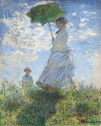 Obrazová reprodukce Žena se slunečníkem - Madame Monet a její syn, Claude Monet, 30 × 40 cm