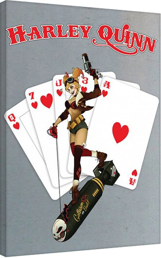 Obraz na plátně DC Comics - Harley Quinn - Cards, 2 cm - 60×80 cm