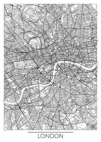 Mapa London, Hubert Roguski, 30 × 40 cm