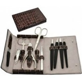 Dukas BC25201 - Rodinná hnědá manikúra z umělé kůže pro ženy