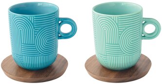 Porcelánové šálky a podšálky Take A Loop Design 1