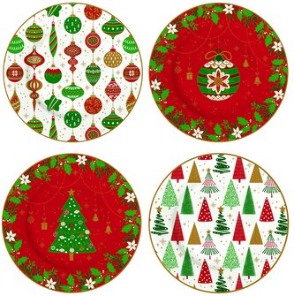 Porcelánové dezertní talíře Jingle Bells