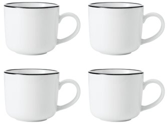 Sada čtyř porcelánových hrnků Limestone