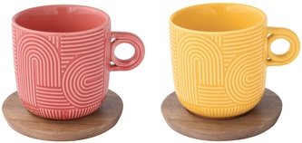 Porcelánové šálky a podšálky Take A Loop Design 2 malé