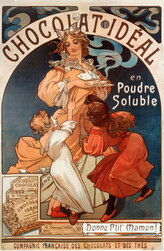 Obrazová reprodukce Chocolate Ideal, Mucha, Alphonse Marie, 26.7 × 40 cm