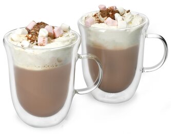 Dvouplášťové skleněné hrnky