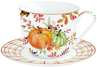 Porcelánový šálek a podšálek Harvest