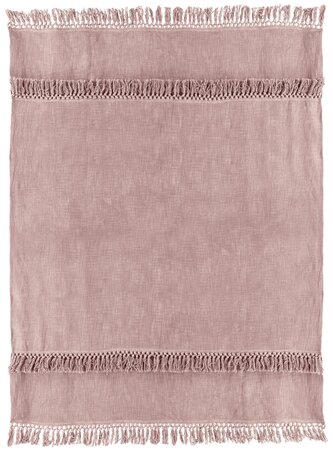 Lehký přehoz s třásněmi Saba starorůžový