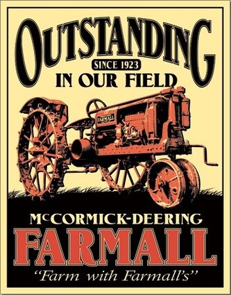 Plechová cedule Farmall - Outstanding, 32 × 41 cm