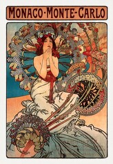 Obrazová reprodukce The railway line Monaco, Alfons Mucha, 26.7 × 40 cm