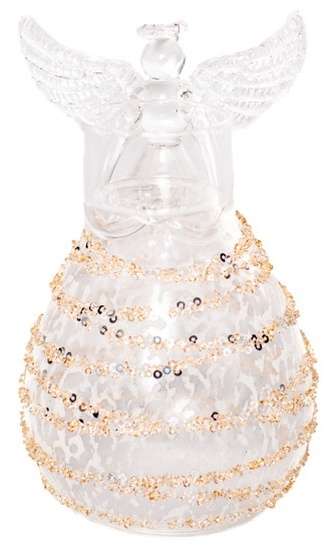 Akrylový anděl svícen s LED světýlky malý