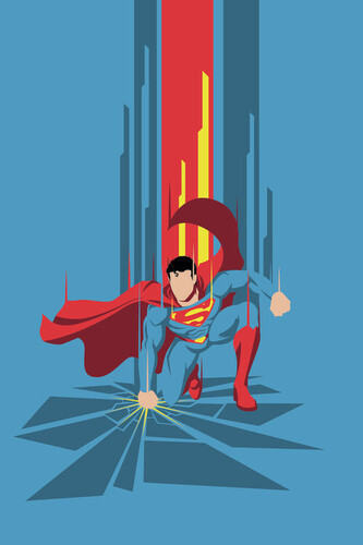 Umělecký tisk Superman - Power Blue, 26.7 × 40 cm