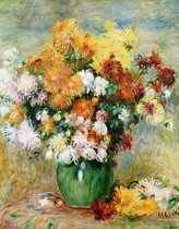 Obrazová reprodukce Bouquet of Chrysanthemums, c.1884, Pierre Auguste Renoir, 30 × 40 cm