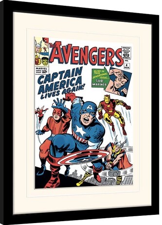 Obraz na zeď - Marvel Comics - Captain America Lives Again, 34.3 × 44.5 cm