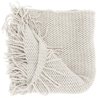 Pletený pléd s třásněmi Kos v holubí bílé