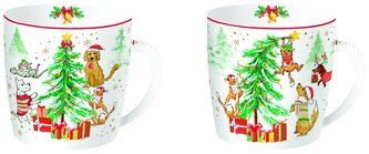 Dva porcelánové hrnky na čaj Christmas Gang