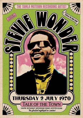 Plakát, Obraz - Stevie Wonder - Talk of The Town 1970, 59.4 × 84 cm