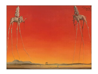 Umělecký tisk Les Elephants, Salvador Dalí, 70 × 50 cm