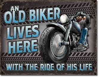 Plechová cedule Old Biker - Ride, 42 × 30 cm