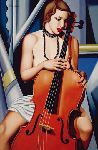 Obrazová reprodukce Woman with Cello, Abel, Catherine, 26.7 × 40 cm