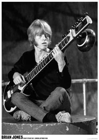 Plakát, Obraz - Rolling Stones / Brian Jones  - Ready Steady Go / Sitar, 59.4 × 84 cm