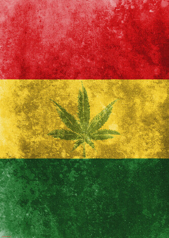 Plakát, Obraz - Rasta Flag - Leaf, 59.4 × 84.1 cm