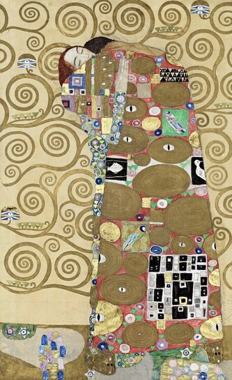 Obrazová reprodukce Fulfilment (Stoclet Frieze) c.1905-09, Gustav Klimt, 24.6 × 40 cm