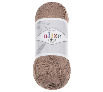 Příze DIVA FINE - kávová - 100g / 600 m