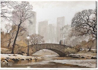 Obraz na plátně Richard Macneil - Gapstow Bridge, 2 - 60×80 cm