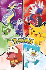 Plakát, Obraz - Pokemon: Scarlet & Violet - Starters, 61 × 91.5 cm