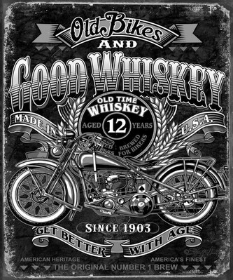 Plechová cedule Good Whiskey, 31.5 × 40 cm