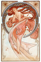 Obrazová reprodukce La danse Lithographs series, Alfons Mucha, 26.7 × 40 cm