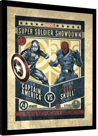 Obraz na zeď - Marvel Comics - Captain America vs Red Skull, 34.5 × 44.3 cm