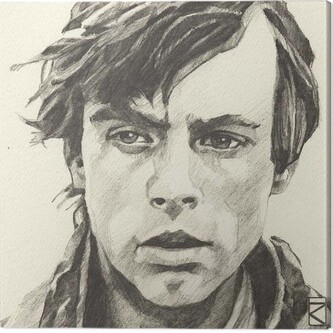 Obraz na plátně Star Wars - Luke Skywalker, 2 cm - 30×30 cm